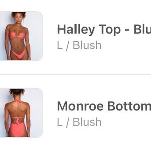 Skatie blush swimsuit top and bottom
